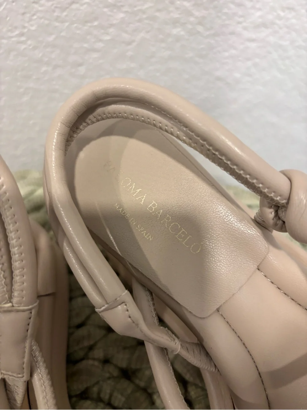 PALOMA BARCELÓ Tan Leather Strappy Slingback Wedge Sandals Size 7